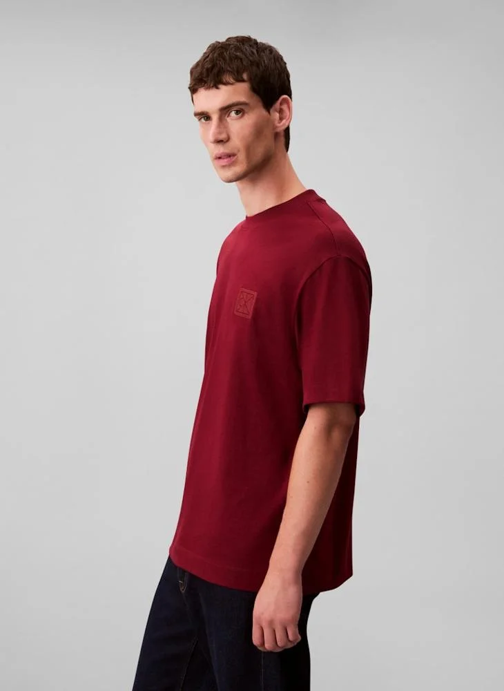 كالفن كلاين Short Sleeve Crew Neck Patch T-Shirt