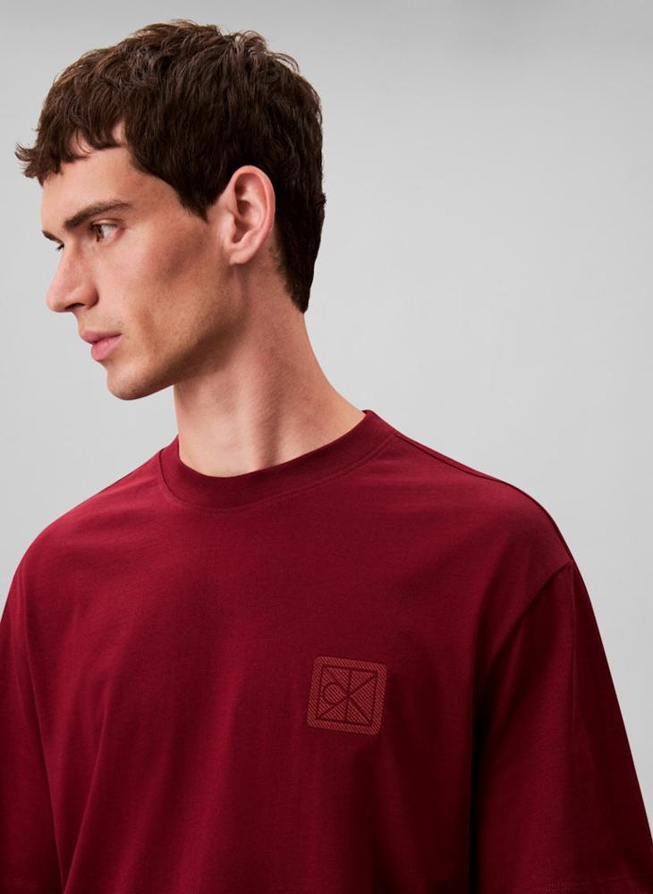 CALVIN KLEIN Short Sleeve Crew Neck Patch T-Shirt - Image 4