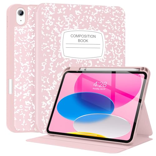 Supveco Case for iPad (A16) 11th Generation 11 inch (2025),iPad 10th Generation 10.9 inch (2022) with Pencil Holder-[Auto Wake/Sleep],Premium Folio Stand Case with Soft TPU Back Cover-Pink - Image 1