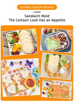 LEOKOR 36 Pcs Sandwich Cookie Cutters Set,Food Grade Stainless Steel Cutter Set With Different Shapes, DIY Sandwich Mold Cutters Lunch Box Mold for Kids  - Image 3