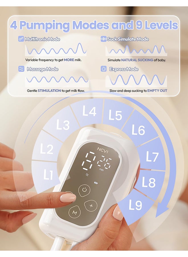 NCVI Ultra-Light Wearable Breastfeeding Pump Hands-Free-NC-AM8786 - Image 2