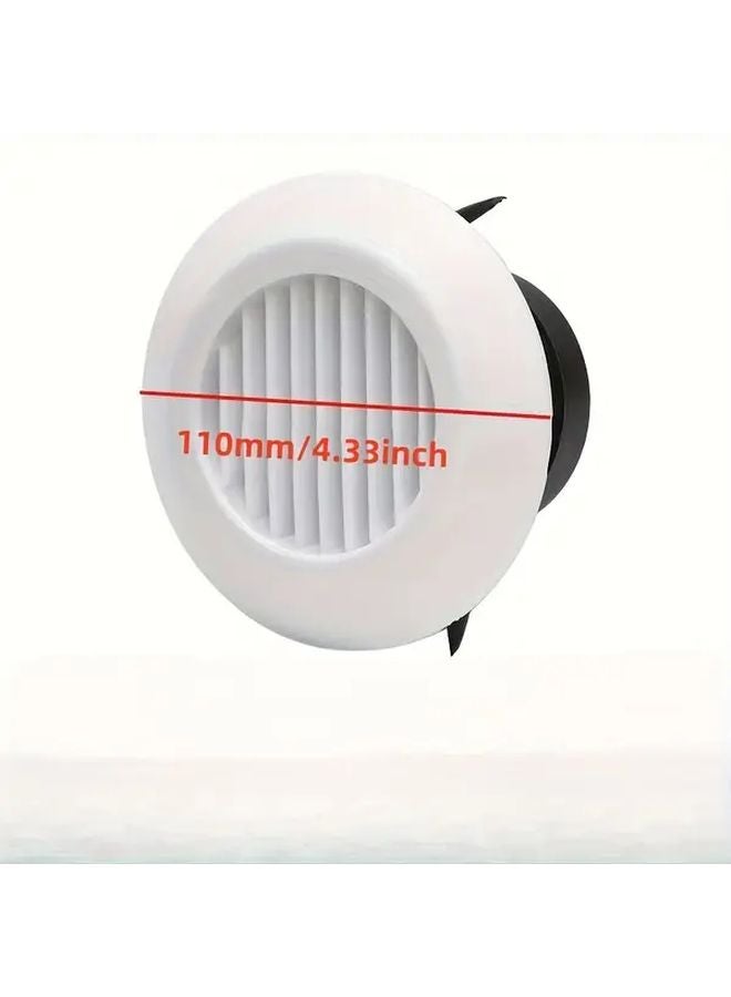 طقم أغطية تهوية بلاستيكية بيضاء متعددة الأشكال لشبكات الحائط والسقف والأنابيب - Image 4