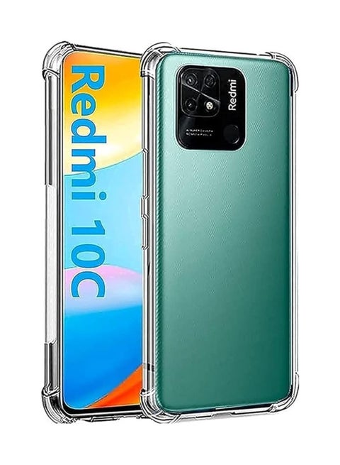 حافظة ELMO3EZZ متوافقة مع غطاء Redmi 10C من السيليكون الشفاف المصنوع من مادة TPU ومضادة للصدمات وزوايا مقاومة للصدمات - (شفاف)