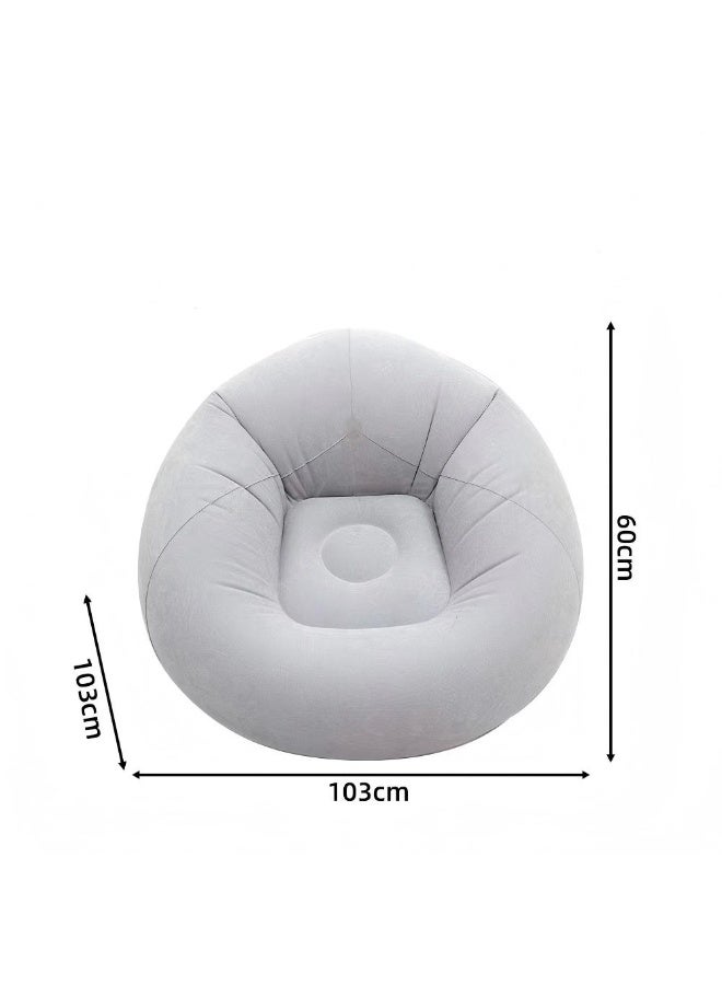 OASIS-TH Inflatable Bean Bag Chair Thickened & Tear-Resistant! Plush Skin-Friendly Inflatable Sofa Set (Grey) 103x60cm | Portable Foldable Sofa for Living Room/Camping | Includes Footrest & Pump | Upgraded Durable Version - Image 3