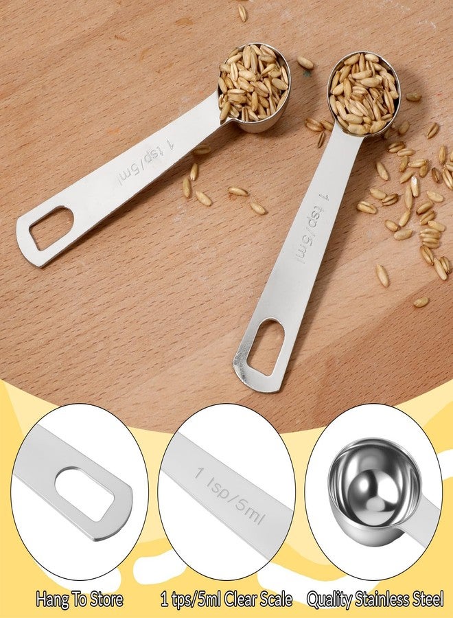Macuezu 2 Pcs Teaspoon Measuring Spoons, Stainless Steel Short Design Kitchen Tools for Precise Cooking, 1/3 Tablespoon 5ml Kitchen Gadgets for Precise Measurement, Baking - Image 3