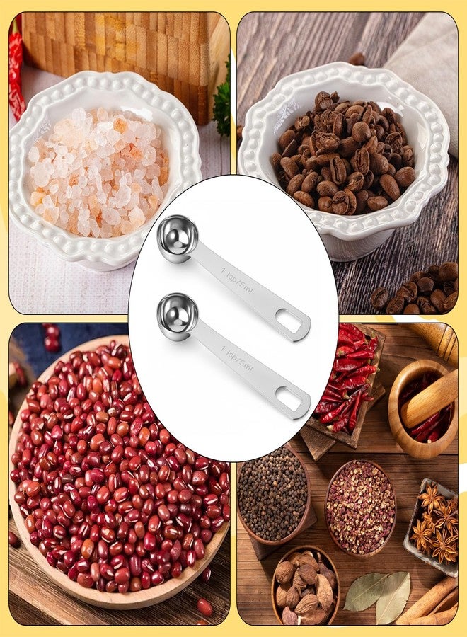 Macuezu 2 Pcs Teaspoon Measuring Spoons, Stainless Steel Short Design Kitchen Tools for Precise Cooking, 1/3 Tablespoon 5ml Kitchen Gadgets for Precise Measurement, Baking - Image 5