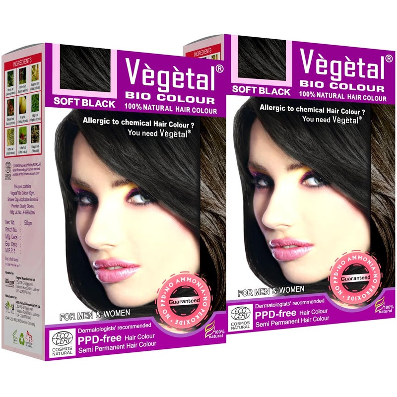 Vegetal Bio Colour Combo Pack Of 2 50G Soft Black