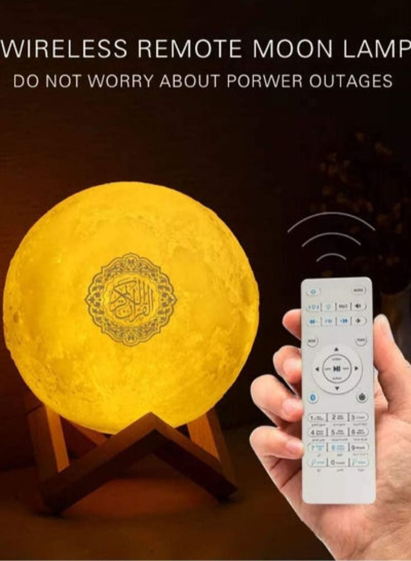 2021 New Portable Bluetooth Speaker, Quran with 16 Colors 3D Print Moon Lamp Night Light  - Image 4