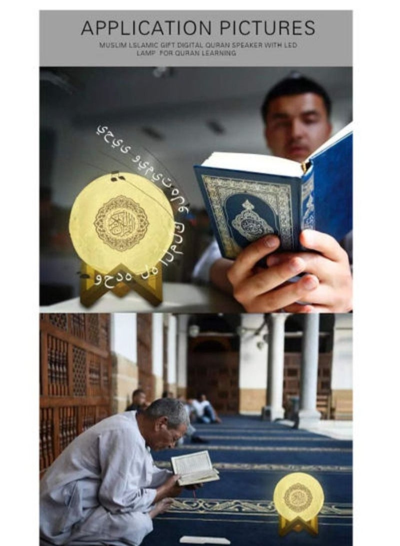 2021 New Portable Bluetooth Speaker, Quran with 16 Colors 3D Print Moon Lamp Night Light  - Image 5