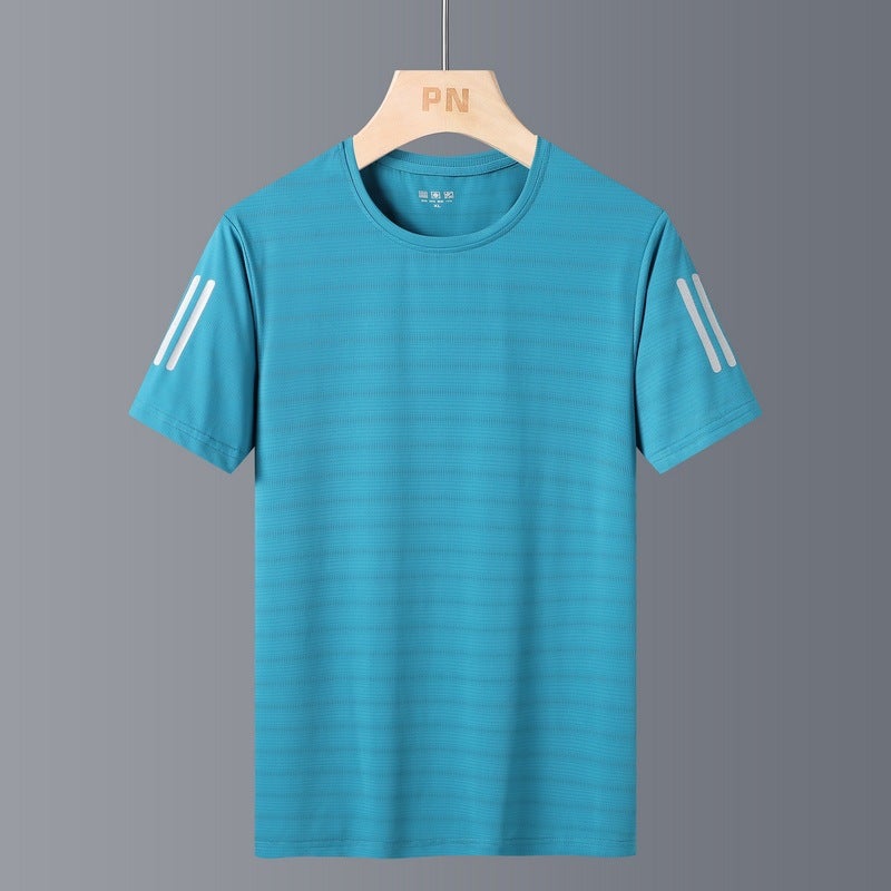 Short-Sleeved Ice Silk T-Shirt For Men In Summer Outdoor Sports Fitness Breathable Quick-Drying Short-Sleeved T-Shirt For Men And Women Couple Wear - Image 1