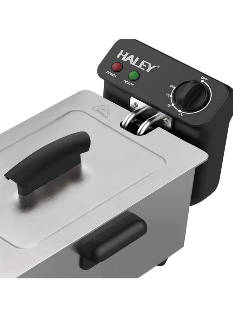 Haley 2000W Household High Quality Electric Deep Fryer with Adjustable Temperature Timer and Removable Basket 4L Capacity for Deep Frying - Image 2