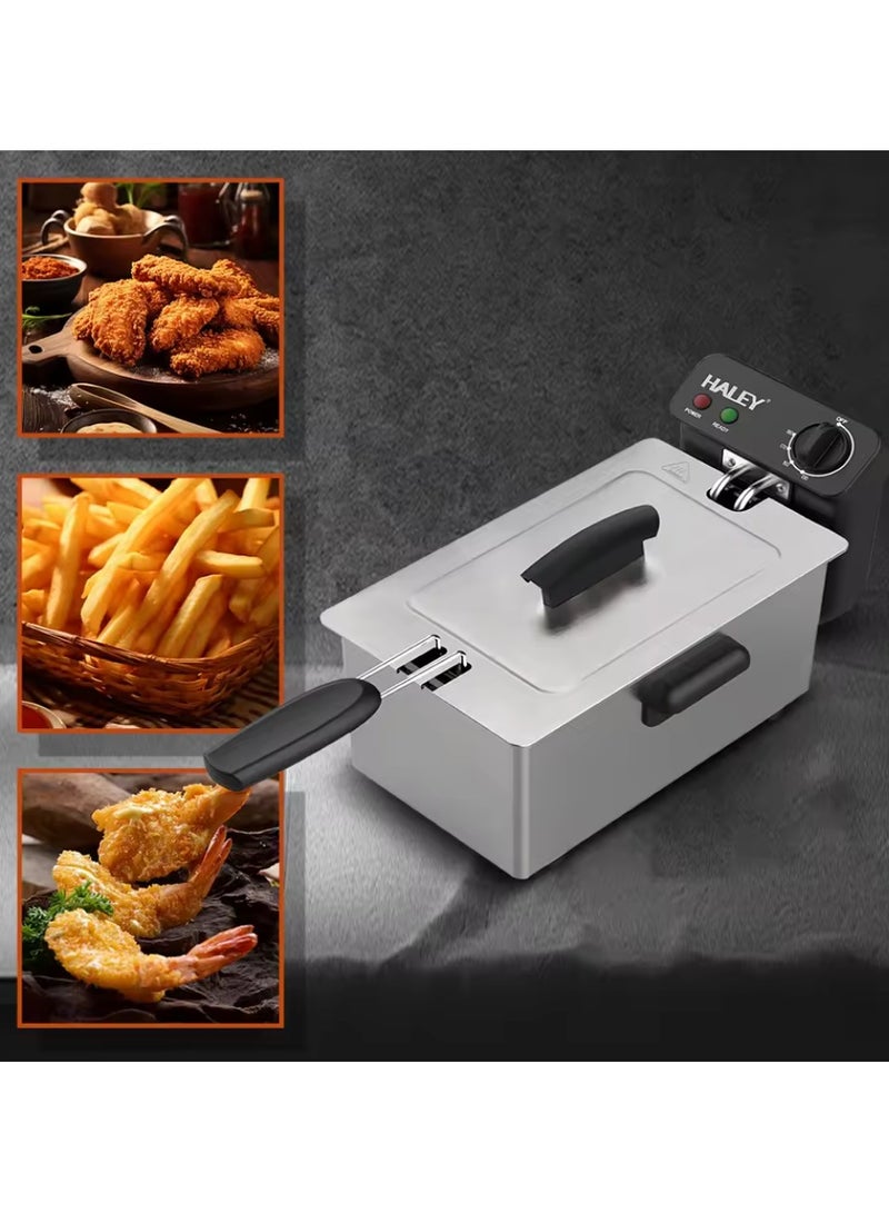 Haley 2000W Household High Quality Electric Deep Fryer with Adjustable Temperature Timer and Removable Basket 4L Capacity for Deep Frying - Image 4