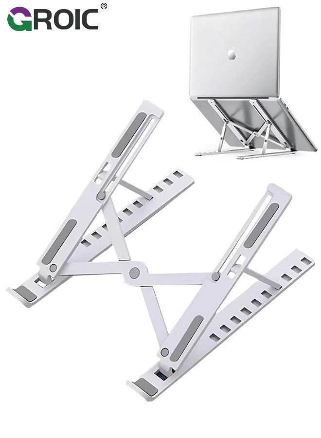 GROIC Laptop Stand, Computer Desktop Heightening Bracket Cervical Vertebra Folding Portable Cooling Rack Lifting Base Portable, 10-level Angle Adjustment