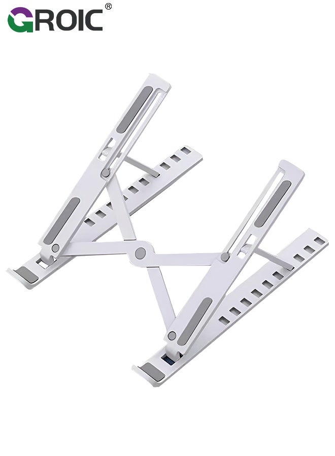 Laptop Stand, Computer Desktop Heightening Bracket Cervical Vertebra Folding Portable Cooling Rack Lifting Base Portable, 10-level Angle Adjustment