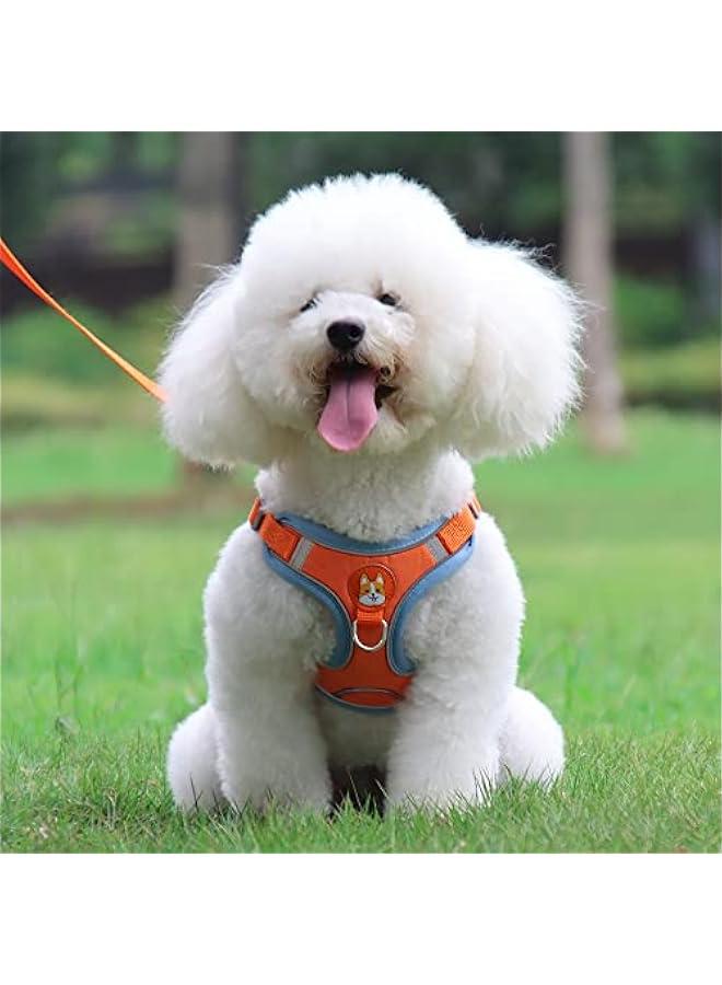 Adjustable Small Dog Harness for Easy Control in Orange - Reflective No-Pull Vest for Outdoor Walking and Training, Padded Strap for Comfort (Size S) - Image 4