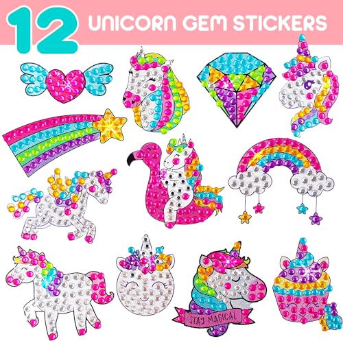 Blue Squid Diamond Art Kits for Kids – Unicorn - Fun & Easy DIY 5D Gem Art Gift Set for Keychains, Stickers, Sun Catchers - Diamond Painting Kit Arts & Crafts Kit for Kids, Girls, Boys Ages 6-12 - Image 3
