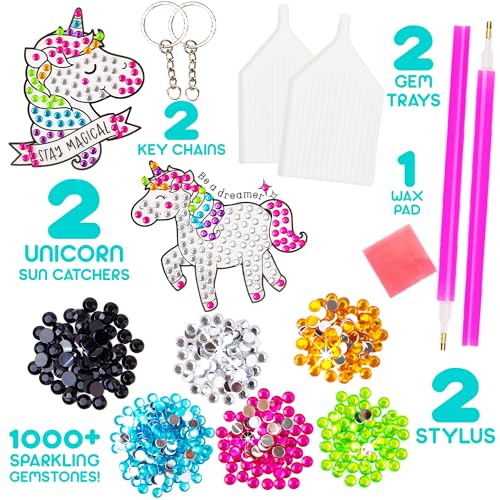 Blue Squid Diamond Art Kits for Kids – Unicorn - Fun & Easy DIY 5D Gem Art Gift Set for Keychains, Stickers, Sun Catchers - Diamond Painting Kit Arts & Crafts Kit for Kids, Girls, Boys Ages 6-12 - Image 4