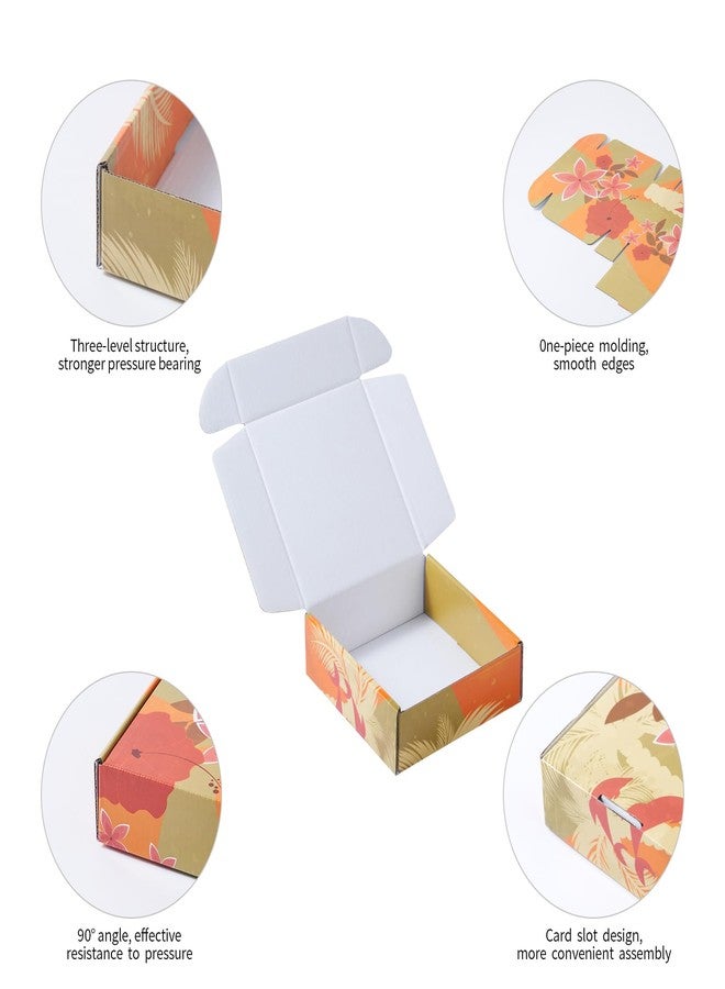 soxuding 25 Pack Hawaiian Small Shipping Boxes For Small Business, 6x6x2in Colorful Dolphins Palm Trees Flowers Floral Cardboard Boxes For Packaging - Image 4