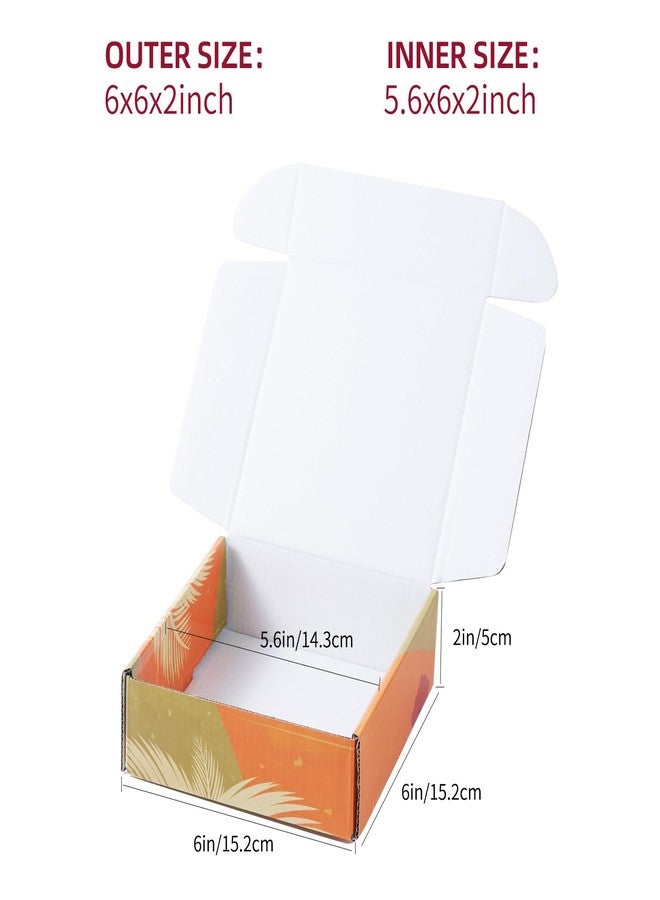 soxuding 25 Pack Hawaiian Small Shipping Boxes For Small Business, 6x6x2in Colorful Dolphins Palm Trees Flowers Floral Cardboard Boxes For Packaging - Image 2