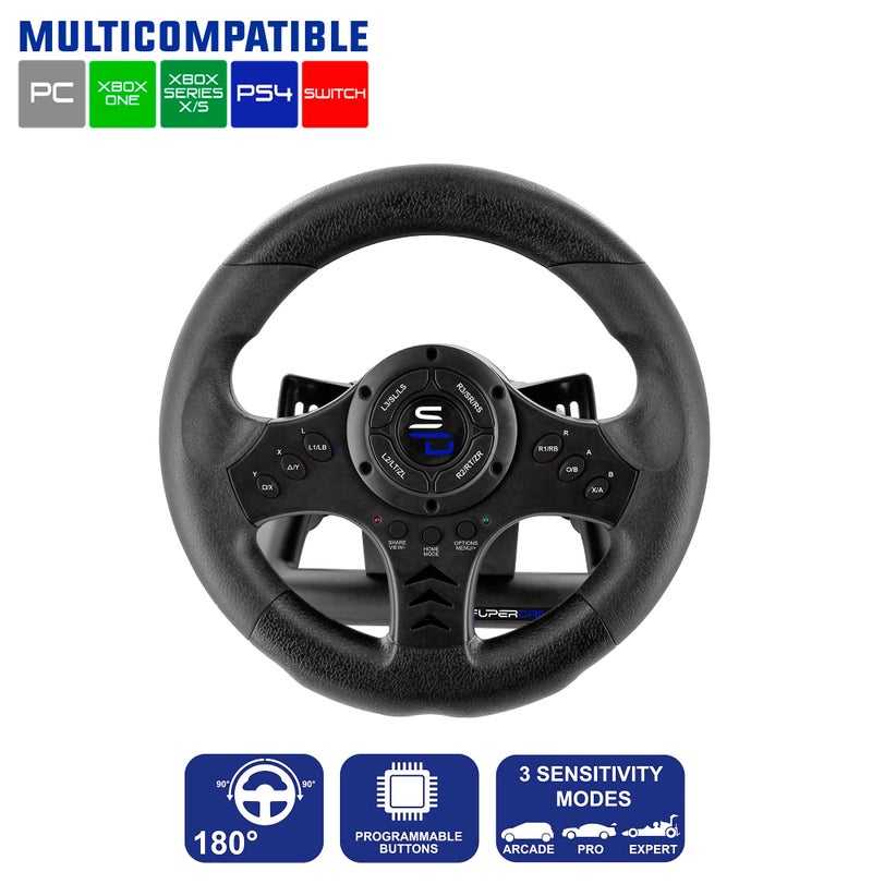 Subsonic Superdrive SV450 racing steering wheel with Pedals and Shifters Xbox Serie X/S, Switch, PS4, Xbox One, PS3, PC (programmable for all games) - Image 2