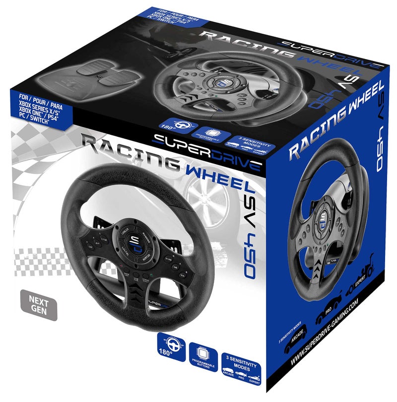 Subsonic Superdrive SV450 racing steering wheel with Pedals and Shifters Xbox Serie X/S, Switch, PS4, Xbox One, PS3, PC (programmable for all games) - Image 5