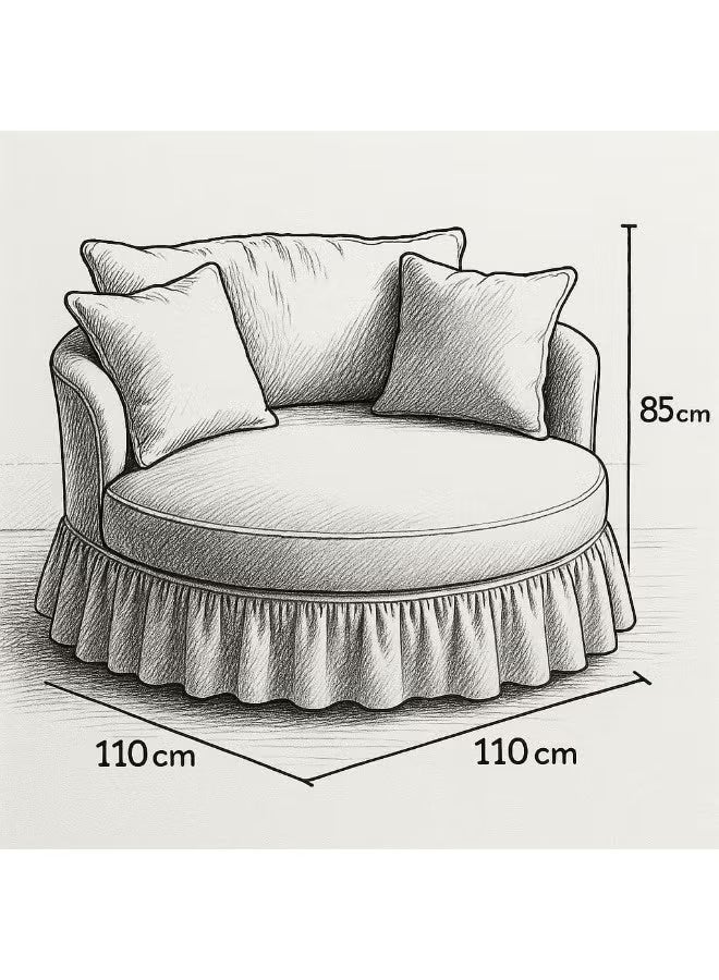 ليفونا كرسي لاونج مودرن, دائري الخشب سويدي - Image 2