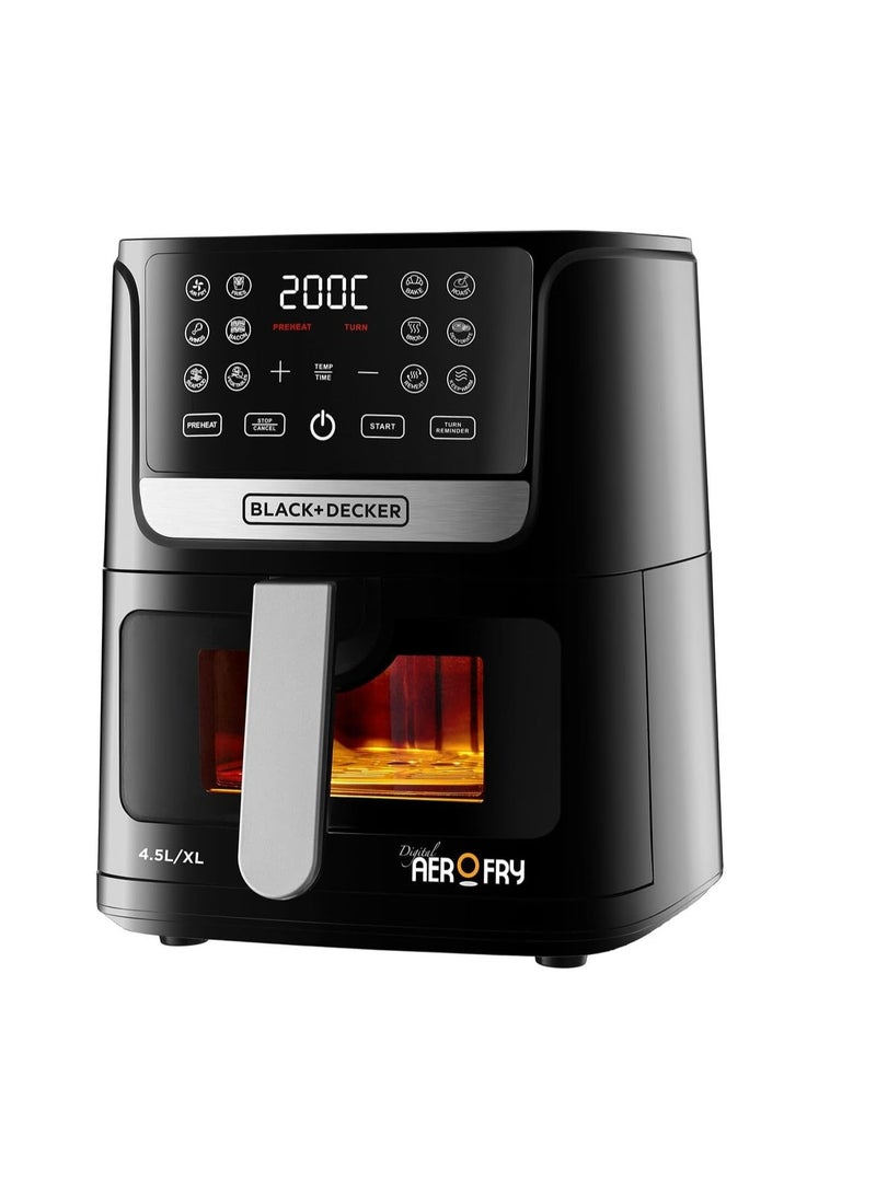 BLACK+DECKER Digital AerOFry Air Fryer Extra Large 4.5 L 1500 W AF4500-B5 Black - Image 3