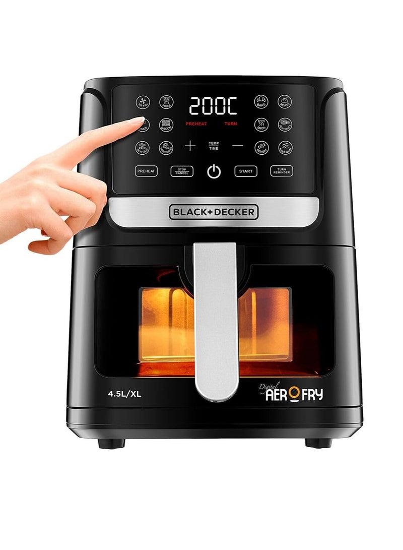 BLACK+DECKER Digital AerOFry Air Fryer Extra Large 4.5 L 1500 W AF4500-B5 Black - Image 2