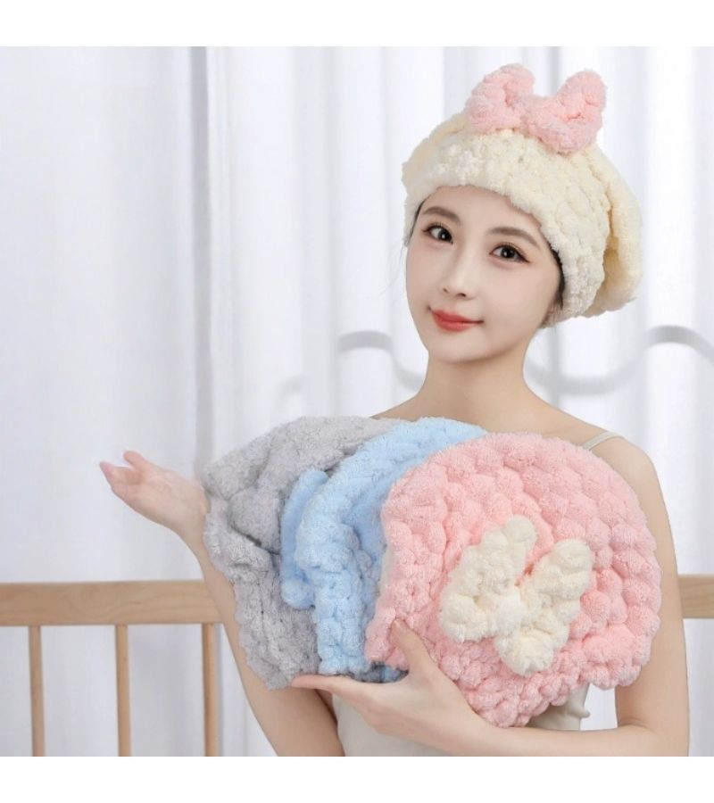 Grey Thickened Super Absorbent Hair Drying Towel Quick Dry No Blow Dryer Needed - Image 2