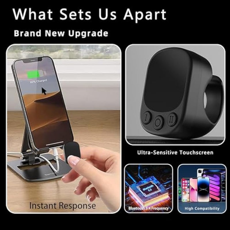 أنكوفو حلقة التحكم عن بعد بلوتوث لـ TikTok ، ومغلق الكاميرا ، ومحول مع لوحة لمس ، متوافق مع iPhone ، iPad ، Android - Image 5