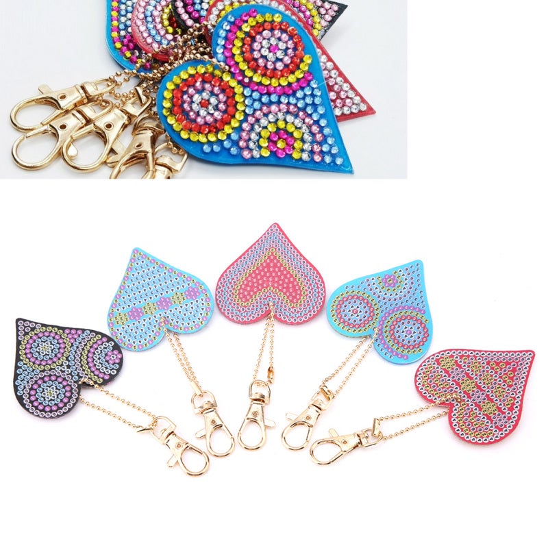 Heart Shaped Keychain DIY Diamond Painting Kit with Resin Sequins - Handmade Craft Set for Gifts and Home Decor - Image 5