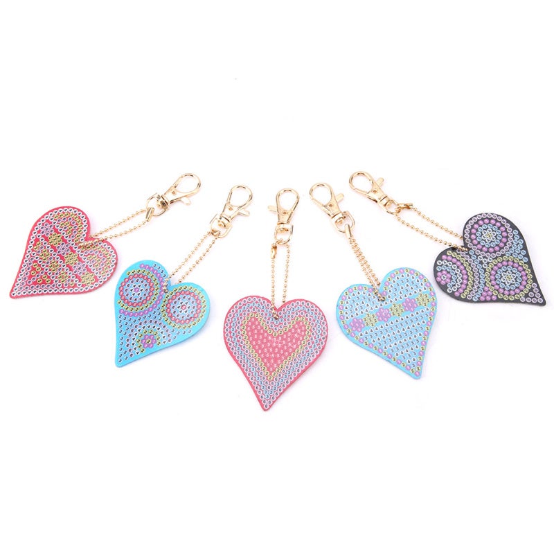Heart Shaped Keychain DIY Diamond Painting Kit with Resin Sequins - Handmade Craft Set for Gifts and Home Decor - Image 2
