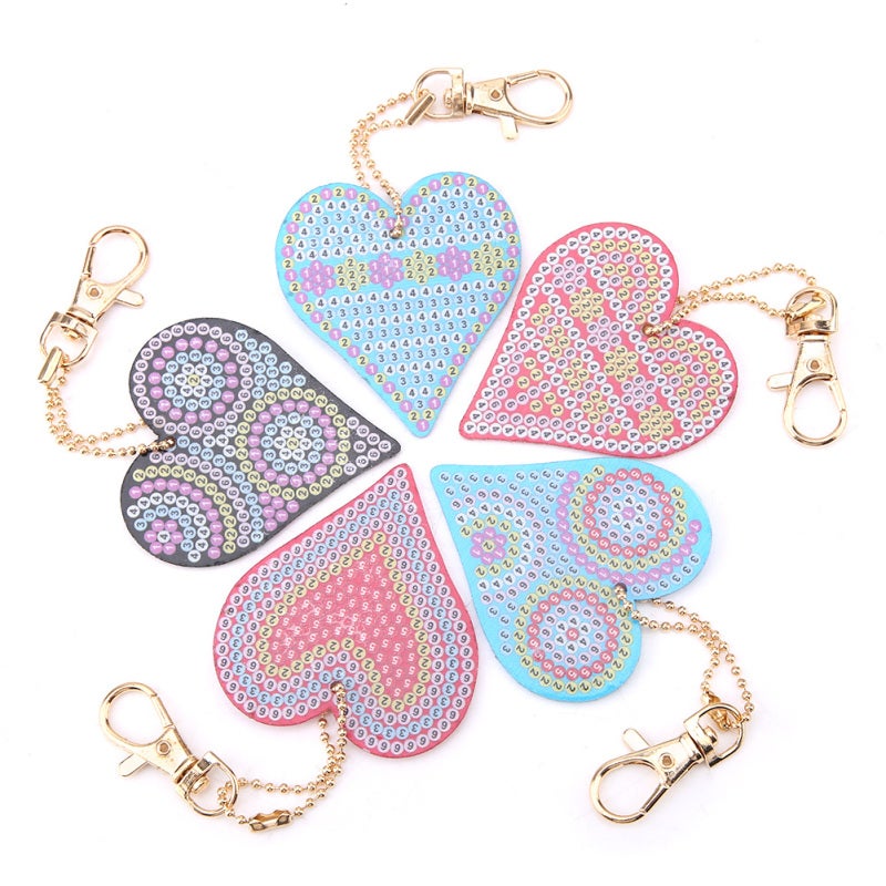 Heart Shaped Keychain DIY Diamond Painting Kit with Resin Sequins - Handmade Craft Set for Gifts and Home Decor - Image 4
