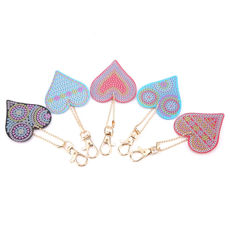 Heart Shaped Keychain DIY Diamond Painting Kit with Resin Sequins - Handmade Craft Set for Gifts and Home Decor - Image 3