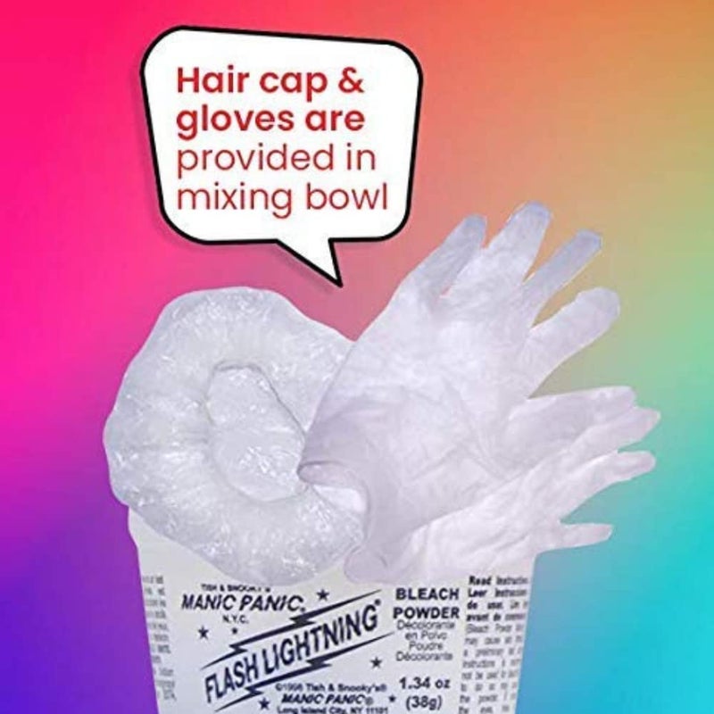 MANIC PANIC Flash Lightning Super Strength Bleach Kit - 40 Volume Developer + Bleach Powder - Hair Lightener for Dark Hair + Lifting up to 7 Levels - Vegan & Cruelty Free - Image 4