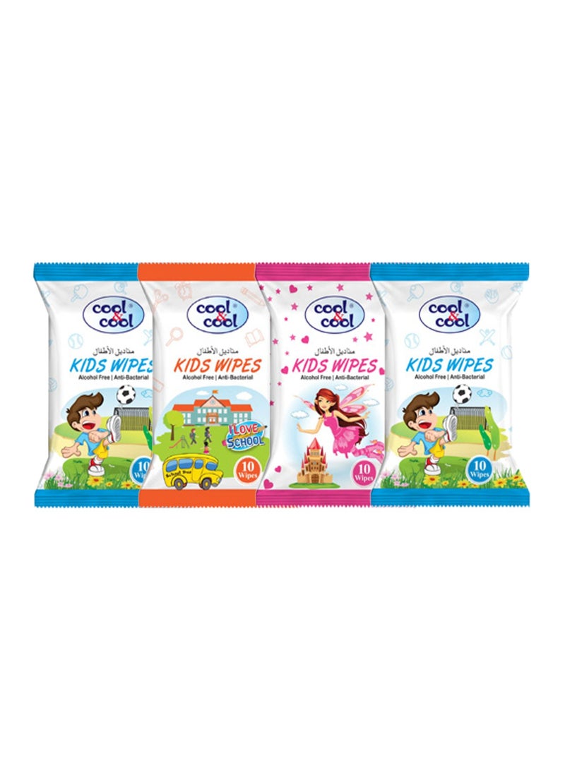 Cool & Cool Kids Wet Wipes Value Pack 4 x 10 Sheets