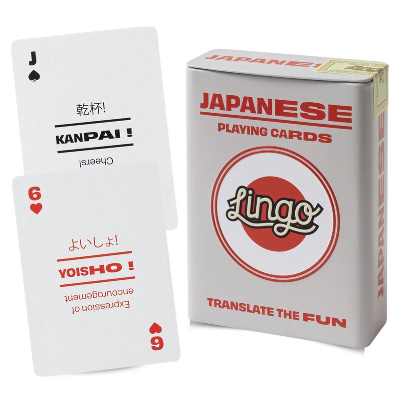 LINGO Japanese Lingo Playing Cards in Wayfarer Tin Box Travel Flashcards Learn Japanese Vocabulary in A Fun Easy Way 52 Essential Translations - Image 3