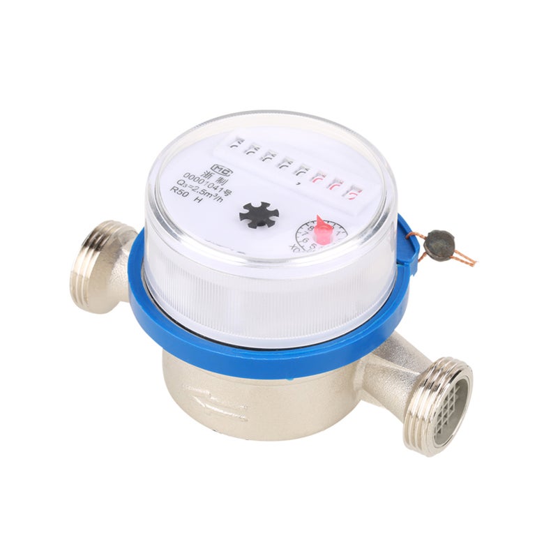 Compact Water Meter 15mm 1/2" Brass Cover Steel Bearing - Corrosion Resistant Dry Type with Filter Screen for Home Metering - Image 5