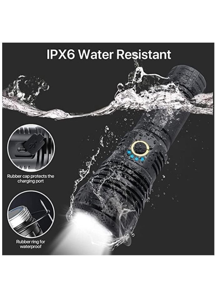 Cool Baby Style Rechargeable LED Torch High Lumen 90000 Lumen Super Bright Tactical Torch with 5 Light Modes and 26650 Battery Zoom Waterproof Torch with Zoom for Hiking Camping Ride or Emergency  - Image 3