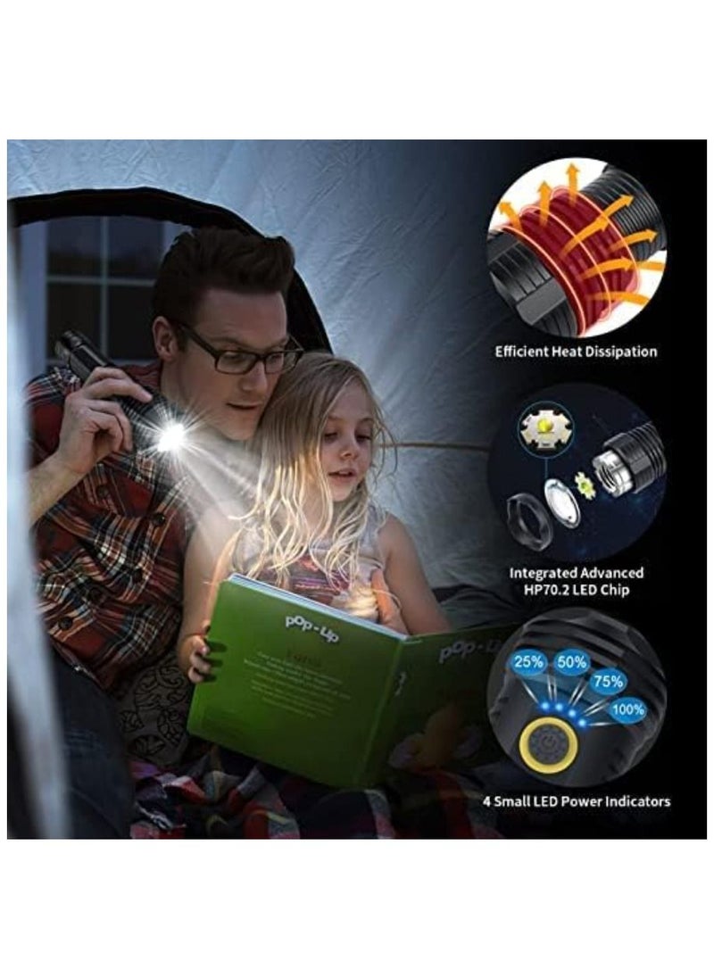 Cool Baby Style Rechargeable LED Torch High Lumen 90000 Lumen Super Bright Tactical Torch with 5 Light Modes and 26650 Battery Zoom Waterproof Torch with Zoom for Hiking Camping Ride or Emergency  - Image 4