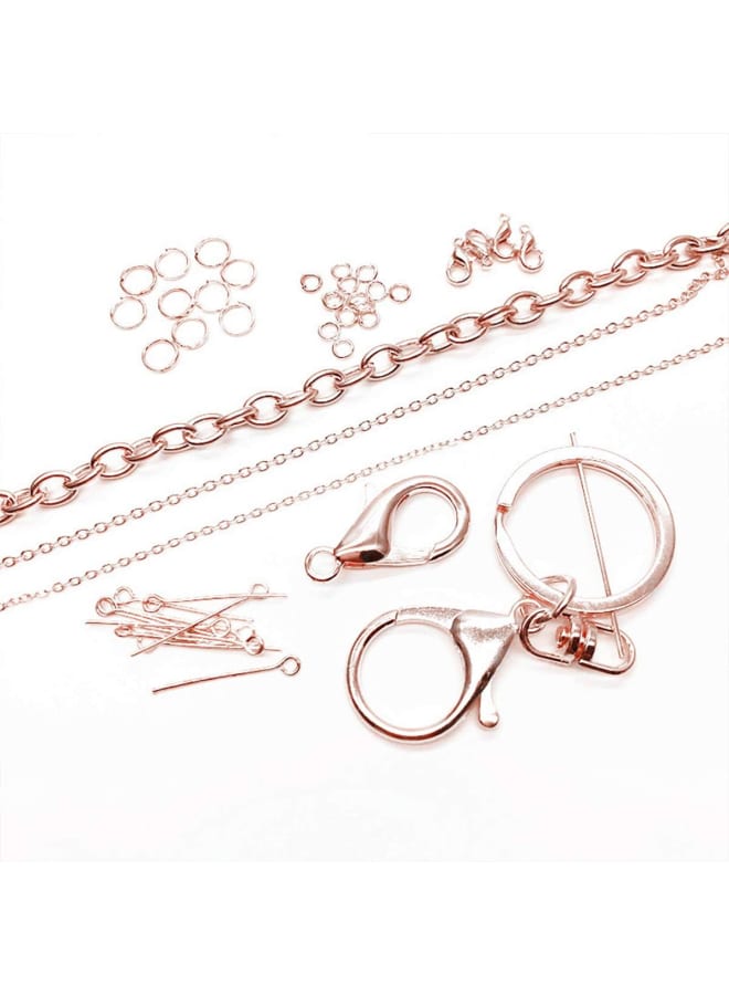 EuTengHao 1504pcs Open Jump Ring and Lobster Clasps Jewelry Repair Tools Jewelry Making Supplies Kit with Jewelry Making Accessories for Necklace Making Repair (Rose Gold) - Image 4