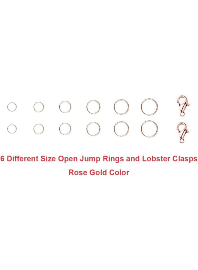EuTengHao 1504pcs Open Jump Ring and Lobster Clasps Jewelry Repair Tools Jewelry Making Supplies Kit with Jewelry Making Accessories for Necklace Making Repair (Rose Gold) - Image 3