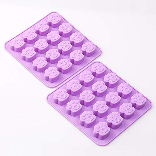 Cozihom Dog Paw Shaped Silicone Molds, 16 Cavity, Food Grade, for Chocolate, Candy, Pudding, Jelly, Dog Treats. 4 Pcs - Image 2