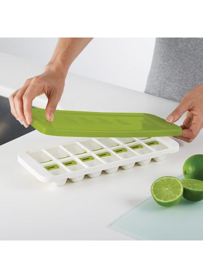 Joseph Joseph QuickSnap Plus Easy-Release Ice Cube Tray with Stackable Lid White and Green 20018  - Image 3