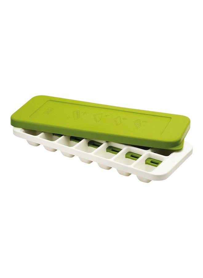 QuickSnap Plus Easy-Release Ice Cube Tray with Stackable Lid White and Green 20018