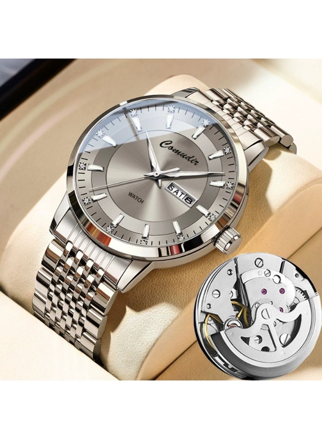 general Fully automatic mechanical men's watch, men's waterproof, resistant to moisture, luminous, double date display, calendar function - Image 1