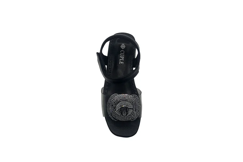 Cuple Girls elegant sandals with clear strap