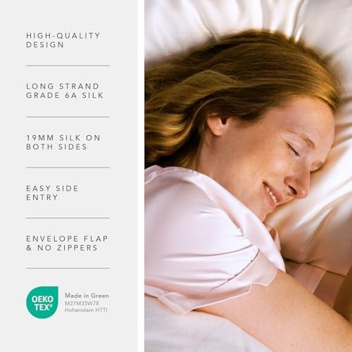 Fishers Finery 19mm 100% Pure Mulberry Silk Pillowcase, Quality Tested (Silver, Q) - Image 4