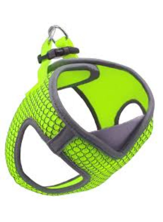 dog Harness XL V-NECK reflective lime & gray