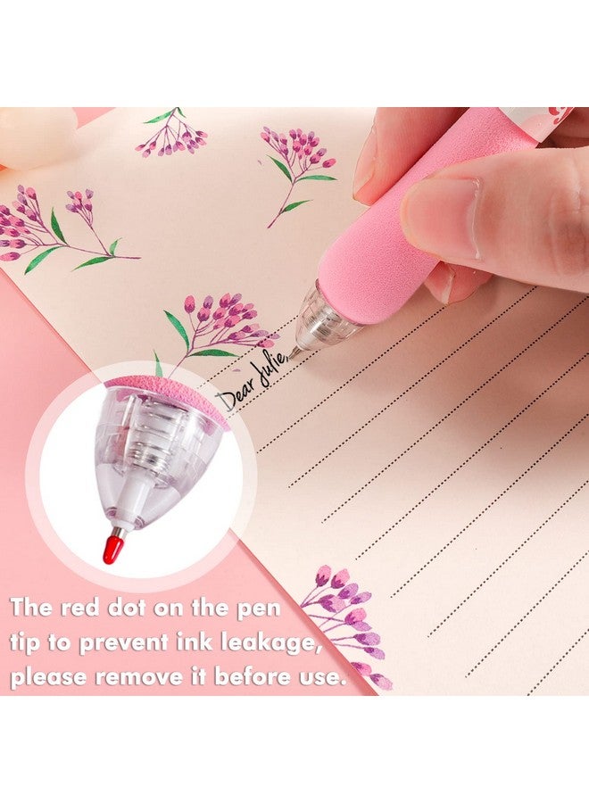 ZLSPTK 6Pcs Cute Pens Kawaii Gel Pens Retractable Korean Pens Fine Point Smooth Writing Pens 0.5 Black Soft Grip Quick Dry Ink Aesthetic Office School Supplies Korean Stationary for Teens Women - Image 4
